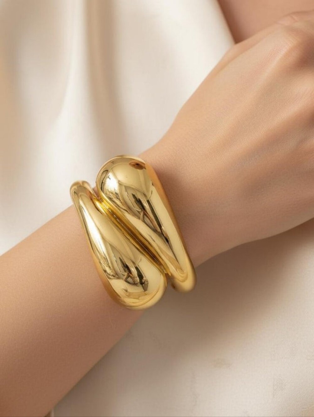 Rivka Friedman 18K Gold Clad Polished Bypass Cuff Bracelet
